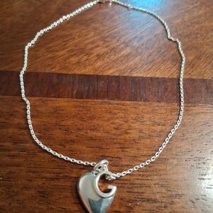 Elegant Silver Heart Necklace